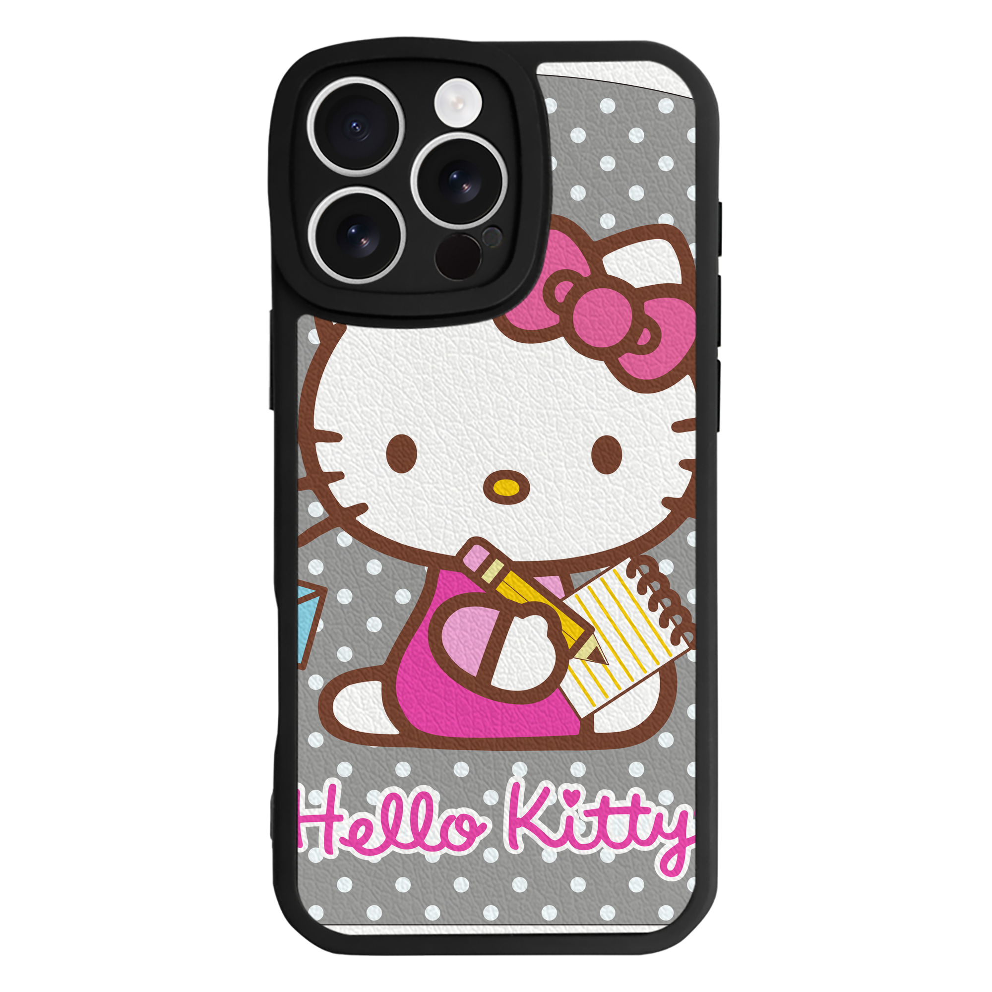 （画像用） Hello Kitty ハローキティ 【iPhone 16シリーズ対応】シリコンスマホケース（レザー調） 材質：シリコン